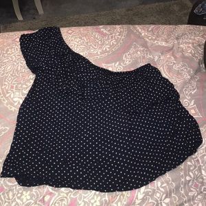 Off the shoulder shirt navy blue